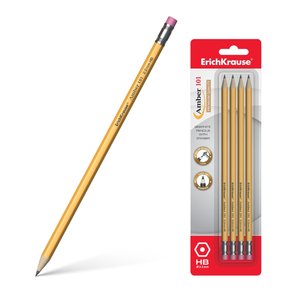 Amber 101 HB ceruzák, 4 db, hatszögletű, radírral-2